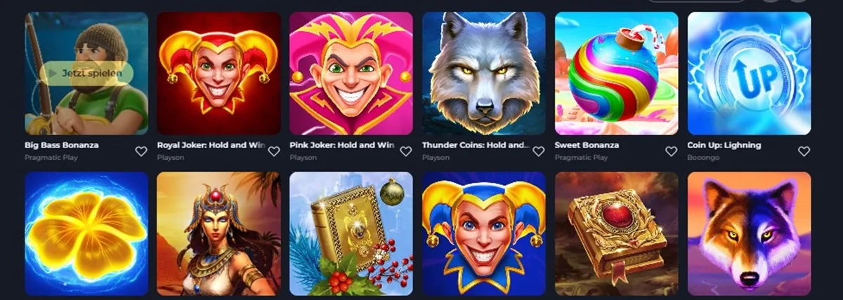 Spieleangebot in neuen Online Casinos